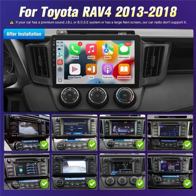Alt view image 2 of 4 - 8 Core Car Radio for Toyota RAV4 2013-2018 Stereo (Fit JBL) Wireless CarPlay and Android Auto, 10.1 inch Touch Screen for RAV4 Car Stereo with Bluetooth GPS Navigation WiFi SWC