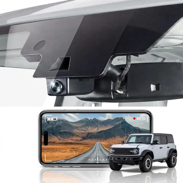 Main image of 4K Dash Cam for Ford Bronco 2025,2026(Not Fit Ford Bronco Sport), Easy Install,WiFi & App,Loop Recording,G-Sensor,Plug & Play,64GB Card