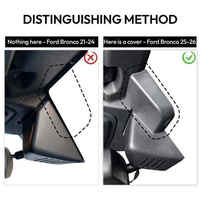 Alt view image 3 of 4 - 4K Dash Cam for Ford Bronco 2025,2026(Not Fit Ford Bronco Sport), Easy Install,WiFi & App,Loop Recording,G-Sensor,Plug & Play,64GB Card