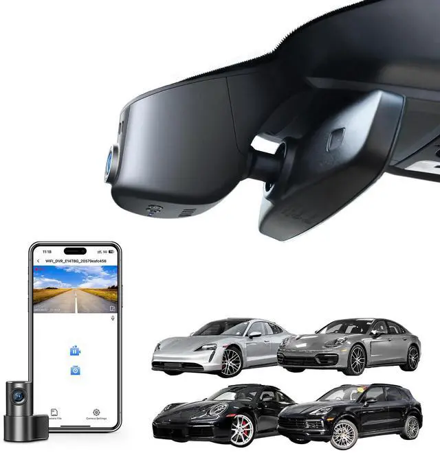 Main image of Front 4K & Rear 1080p Dash Cam for Porsche Cayenne(E3) 2019-2026, Macan Electric 2024-2026, 911(992) 2020-2024, Panamera(971) 2017-2026, Taycan 2020-2026(Model A), WiFi, App, 128GB Card