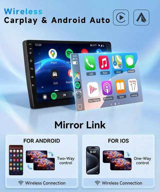 Alt view image 4 of 4 - Android 15 Car Stereo for Honda Civic 2006-2011, 10.1" QLED Touchscreen Radio with Wireless CarPlay Android Auto, Qualcomm 8-Core 4GB+64GB GPS DSP Bluetooth SWC Backup Camera