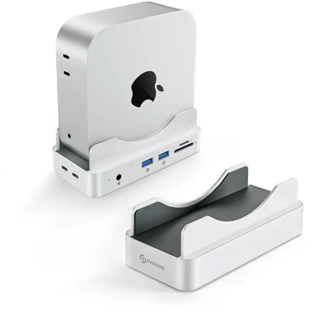 Main image of Mac mini M4 Dock and Stand with Up to 8TB M.2 NVMe SSD Enclosure 6-in-1 Aluminum Hub, 10Gbps USB-A&C, SD/TF Reader, Stand Docking Station for Mac mini M4/M4 Pro