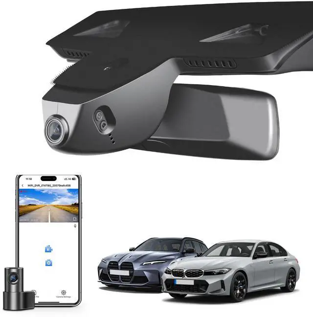 Main image of Front 4K & Rear 1080p Dash Cam for BMW 3-Series Gen7 G20 G21 G28 2020-2026 Select 2019 M3 G80 G81(Model D), OEM Style, 2160P UHD Video, WiFi & APP, 128GB Card