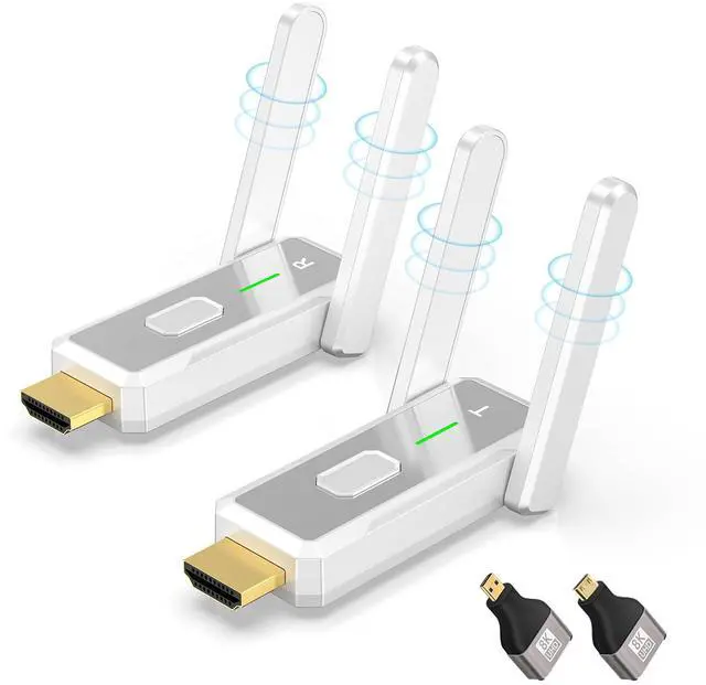 Main image of Wireless HDMI Transmitter and Receiver, 495FT/150M, 4k Decode 1080p Output, Plug & Play Portable 2.4g/5g Dual Antenna, for Streaming Video and Audio to Monitor from Laptop/Pc/Tv Box/Projector