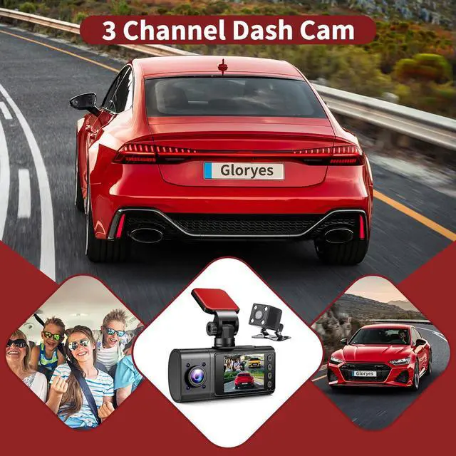 Alt view image 3 of 4 - 2025 Dash Cam, 3 Channel Dash Cam Front and Rear Inside, Interior Car Camera,2.5K/1440P Single Front Dash Camera,IR Night Vision, G-Sensor, Free 32G SD Card, Parking Monitor 1S Recording