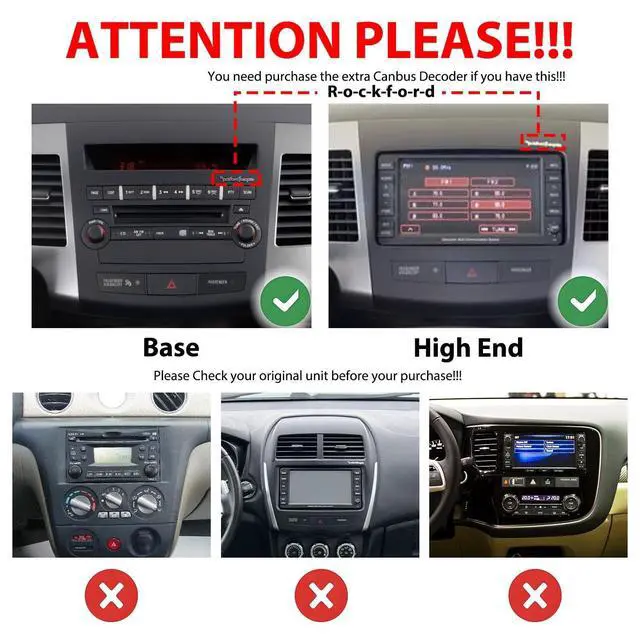 Alt view image 2 of 4 - for Mitsubishi Outlander 2007-2013 Car CarPlay Android Auto Navigation Stereo GPS Radio Reverse Camera Display 9" IPS Touchscreen Headunit Tablet Pad Media Player, if Applicable Quad Core 2G+64G
