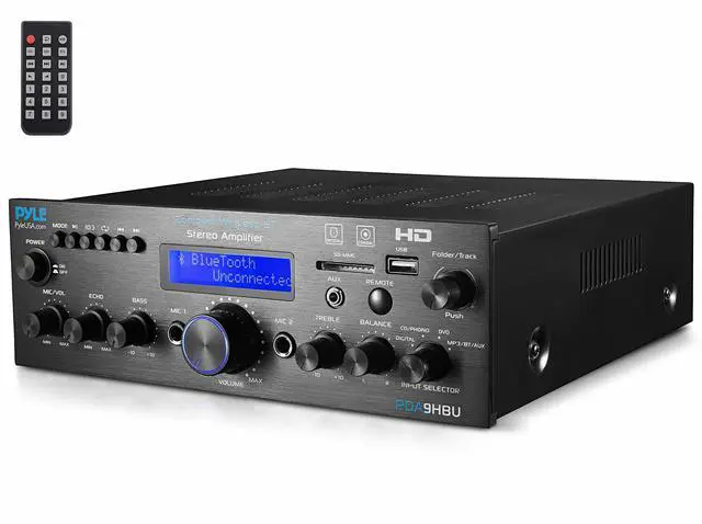 Main image of Usa Wireless Bluetooth Home Stereo Amplifier - Multi-Channel 200 Watt Power Amplifier Home Audio Receiver System w/ HDMI, Optical/Phono/Coaxial,FM Radio, USB/SD, AUX, RCA,Mic in Remote - PDA9HBU.6