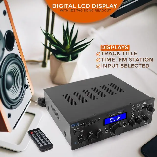 Alt view image 3 of 4 - Usa Wireless Bluetooth Home Stereo Amplifier - Multi-Channel 200 Watt Power Amplifier Home Audio Receiver System w/ HDMI, Optical/Phono/Coaxial,FM Radio, USB/SD, AUX, RCA,Mic in Remote - PDA9HBU.6