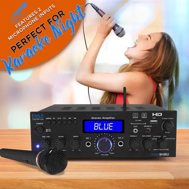 Alt view image 4 of 4 - Usa Wireless Bluetooth Home Stereo Amplifier - Multi-Channel 200 Watt Power Amplifier Home Audio Receiver System w/ HDMI, Optical/Phono/Coaxial,FM Radio, USB/SD, AUX, RCA,Mic in Remote - PDA9HBU.6