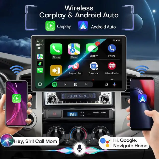 Alt view image 4 of 4 - 4+64G Radio for Toyota Tacoma 2005-2015 Radio Stereo Carplay Android Auto Upgraded 11.5 Inches QLED Screen Tesla Style GPS Navigation FM SWC Bluetooth 5.0 AHD Backup Camera