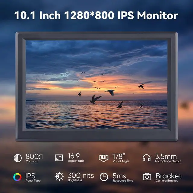 Alt view image 2 of 6 - 10.1'' IPS Display for Raspberry Pi - 10.1 Inch Portable Laptop Monitor, 1280*800 Resolution, Cooling Fan (Non-Touch)