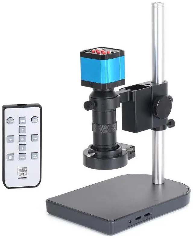 Main image of 14MP HDMI USB Industry Microscope Kit Camera Set Remote Control 100X C-Mount Lens Video Recorder 40 LED Ring Light