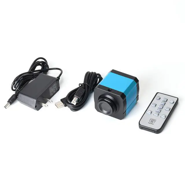 Alt view image 2 of 4 - 14MP HDMI USB Industry Microscope Kit Camera Set Remote Control 100X C-Mount Lens Video Recorder 40 LED Ring Light