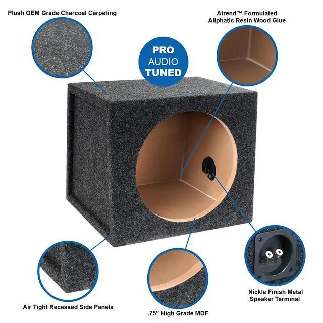 Alt view image 2 of 4 - 15SA 15 Hatchback Truck Style/Wedge Shaped/Single Sealed Subwoofer/Speaker Enclosure. Made in USA