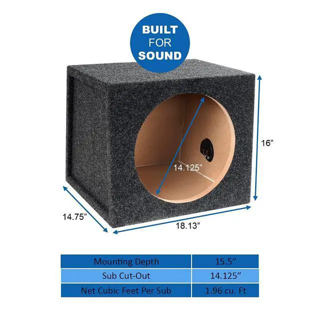 Alt view image 3 of 4 - 15SA 15 Hatchback Truck Style/Wedge Shaped/Single Sealed Subwoofer/Speaker Enclosure. Made in USA
