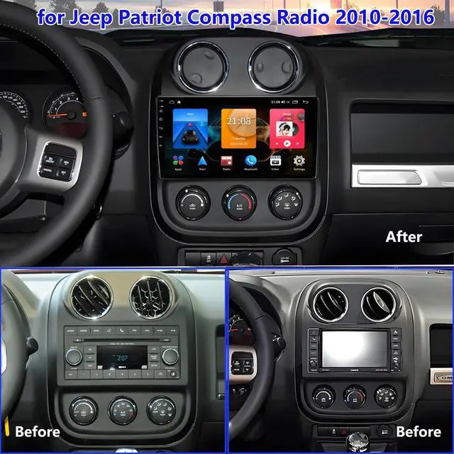 Alt view image 2 of 4 - Car Radio for Jeep Patriot Compass 2010-2016: 4GB+64GB Android 14 Head Unit with Wireless CarPlay Android Auto - 10.2 inch Touchscreen Stereo GPS Navigation Bluetooth WiFi
