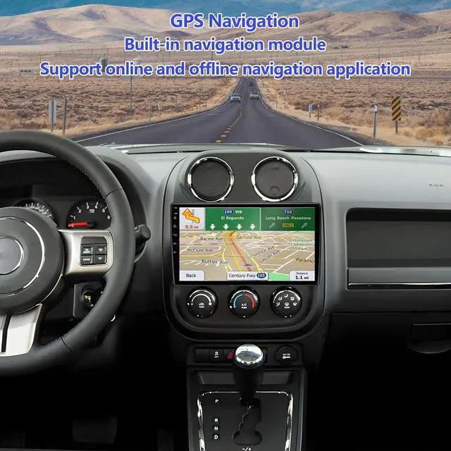 Alt view image 4 of 4 - Car Radio for Jeep Patriot Compass 2010-2016: 4GB+64GB Android 14 Head Unit with Wireless CarPlay Android Auto - 10.2 inch Touchscreen Stereo GPS Navigation Bluetooth WiFi