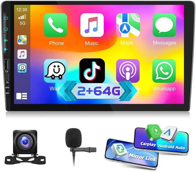 Main image of Motoris 9" Android 15 Car Stereo with Wireless Carplay & Wired Android Auto, 2G+64G HD 1080P Touchscreen Radio Support GPS, Bluetooth, Mirror Link, WiFi, Dual USB, Split Screen, SWC + Backup Camera