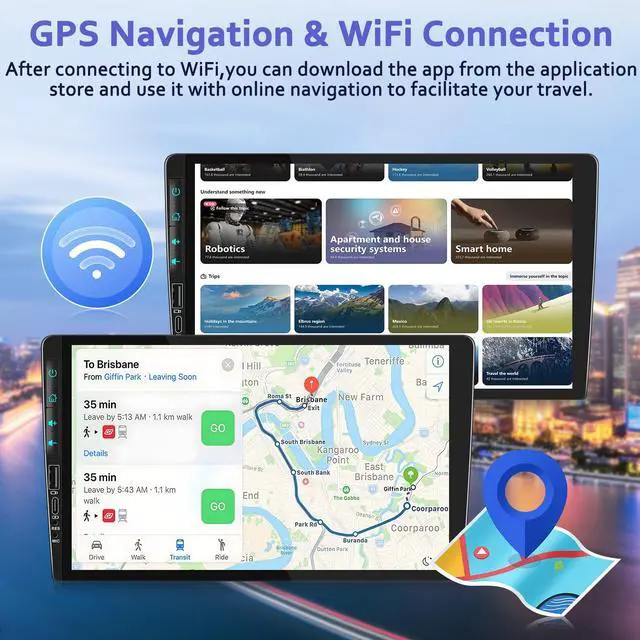 Alt view image 3 of 4 - Motoris 9" Android 15 Car Stereo with Wireless Carplay & Wired Android Auto, 2G+64G HD 1080P Touchscreen Radio Support GPS, Bluetooth, Mirror Link, WiFi, Dual USB, Split Screen, SWC + Backup Camera