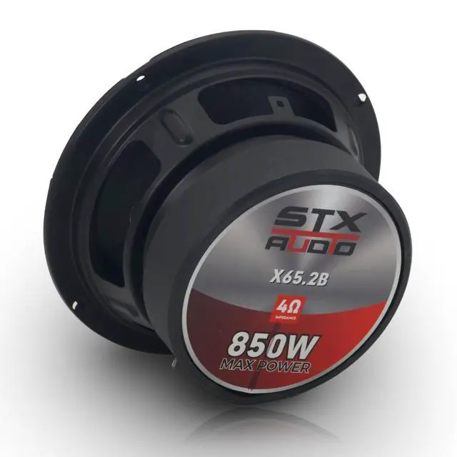 Alt view image 4 of 4 - X65.2R 6.5" Midrange Speaker, 850 Watts Max Power, 4 Ohm, 91 dB Sensitivity, Black Press Paper Cone for Car Audio with High Capacitor and Red Grills