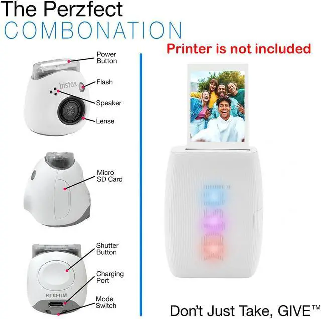 Alt view image 5 of 6 - Instax Pal Digital Camera with 20 Prints (Milky White)