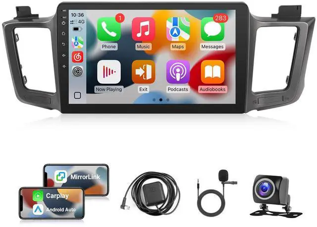 Main image of 8 Core Radio for Toyota RAV4 2013-2018 with Wireless Carplay Android Auto, 10.1" IPS Touch Screen for RAV4 GPS Navigation Bluetooth WiFi Rear Camera FM Mirrorlink Split Screen SWC