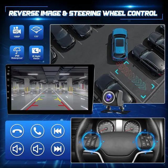 Alt view image 4 of 4 - 8 Core Radio for Toyota RAV4 2013-2018 with Wireless Carplay Android Auto, 10.1" IPS Touch Screen for RAV4 GPS Navigation Bluetooth WiFi Rear Camera FM Mirrorlink Split Screen SWC