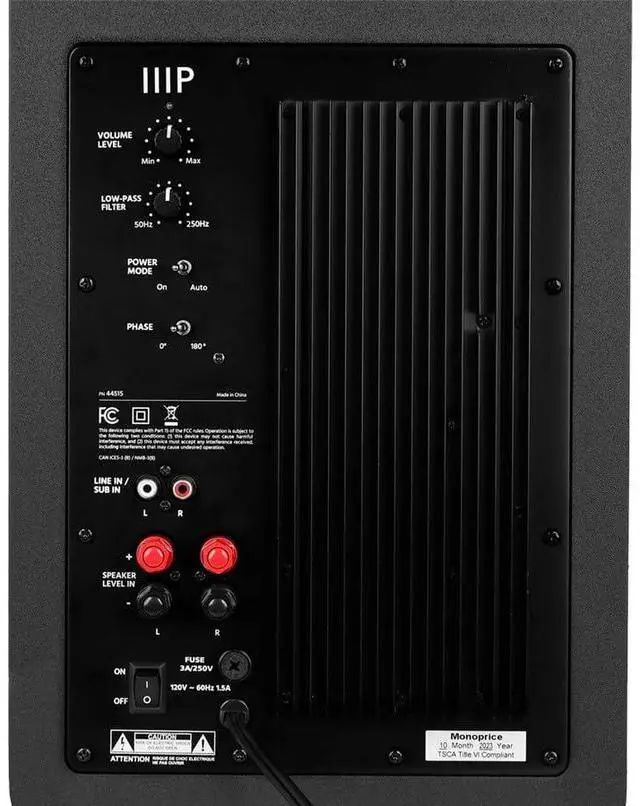 Alt view image 5 of 6 - CSW-10 10in 200 Watt Compact Subwoofer