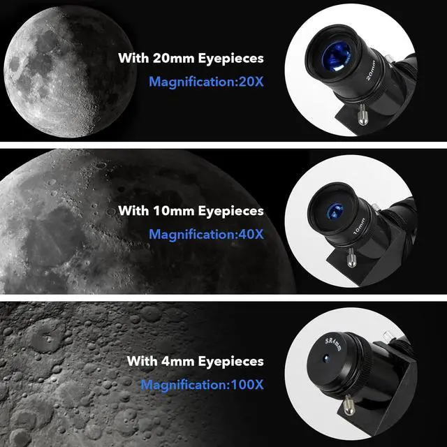 Alt view image 3 of 4 - 70400 Telescope for Kids 8-12,Telescope for Adults high Powered,70mm Aperture 400mm Focal Length Refractor Astronomy telescopes Kids 5-7 6 Year Old White