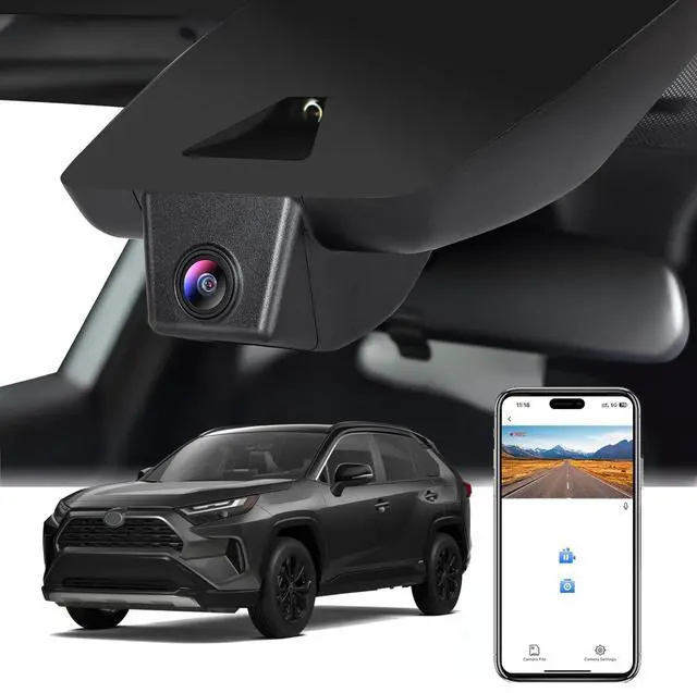 Main image of 4K Dash Cam Compatible with Toyota RAV4 2022-2024 LE Limited SE Adventure XLE Premium XSE Model B,with Vent Hole,OEM Size,UHD 2160P,Loop Recording,G Sensor,WiFi & APP,64GB Card