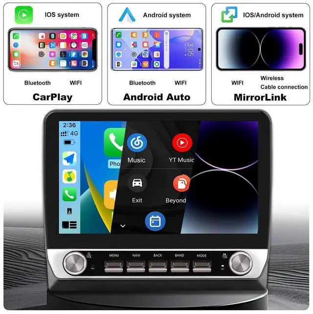 Alt view image 3 of 4 - Android 13 Car Radio Stereo for Jeep Wrangler JK 2007-2018 Dodge Ram 1500 2500 3500 2009-2012 Grand Cherokee with 2G RAM 64G ROM Carplay Android Auto ASP Bluetooth WiFi Unit Back Camera