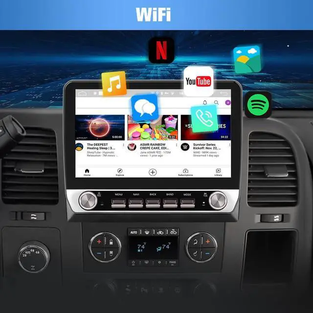 Alt view image 3 of 4 - 4Core 64GB Car Radio Stereo Android 13 for Chevy Silverado 2007-2013 Tahoe Equinox GMC Sierra Yukon with Wireless CarPlay Android Auto
