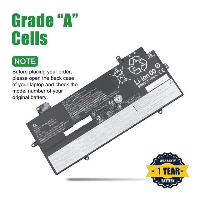 Alt view image 3 of 4 - L20C4P71 Laptop Battery Replacement for Lenovo ThinkPad X1 Carbon 9th 10th 11th Gen X1 Yoga 6th 7th 8th Gen Series SB10T83217 5B10W13974 L20M4P71 SB10T83216 L20D4P71 L20L4P71 15.44V 57Wh