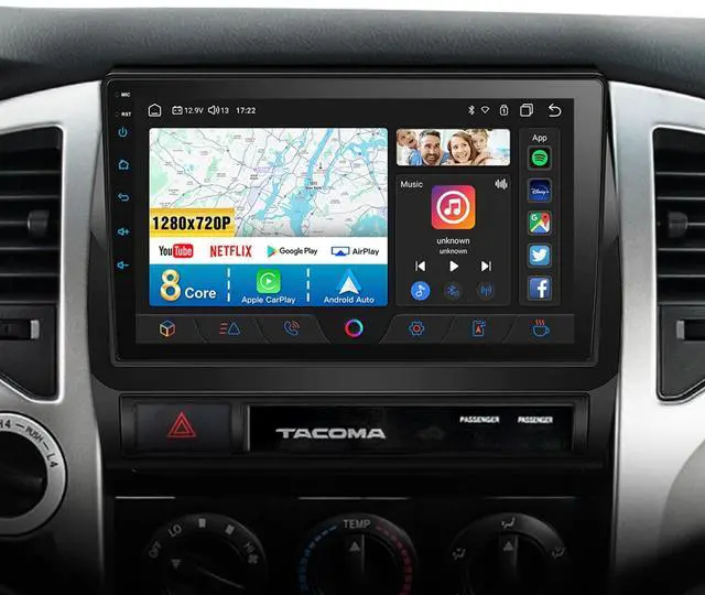Main image of Tacoma Stereo Upgrade Wireless Apple CarPlay Android Auto, 9 inch 8Core Touchscreen Radio Compatible with Toyota Tacoma 2005-2015 with Bluetooth, GPS Navigation, Netflix, YouTube, Voice Control