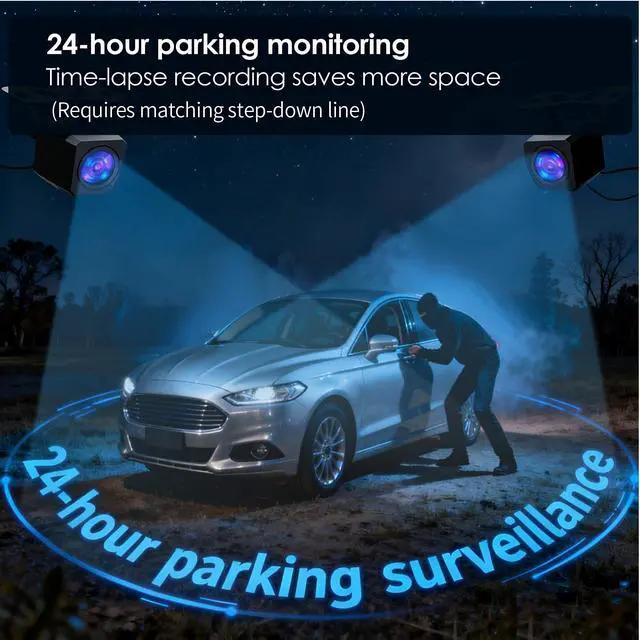 Alt view image 2 of 4 - 10'' Rearview Mirror Camera with CarPlay&Andorid Auto,2K Mirror Dash Cam Front and Rear Backup Camera with Reverse Assist/Loop Record/G Sensor/Voice Control&Split Touch Screen