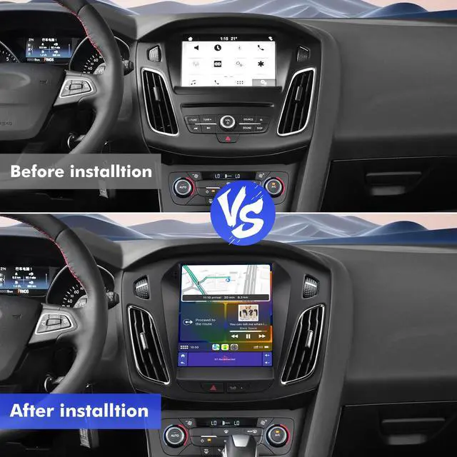 Alt view image 3 of 4 - 10.4 Inch IPS Touchscreen Android 12 Car Stereo for Ford Focus 2012-2018 with Wireless CarPlay & Android Auto 2+32GB Car Radio, Support GPS, WiFi 6, Bluetooth,5.4, FM, Backup Camera, SWC, Dual USB