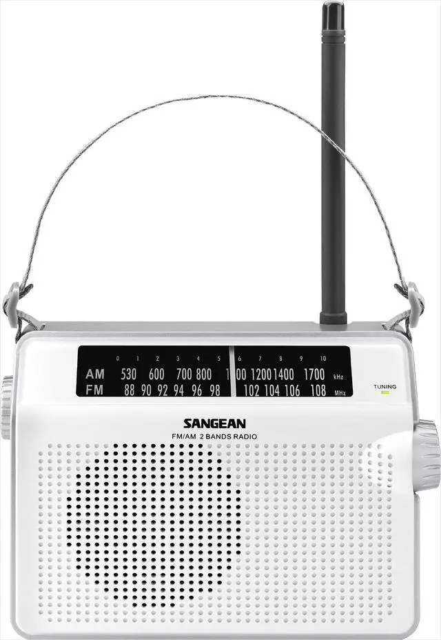Alt view image 2 of 6 - AM/FM Compact Analog Portable Radio (White)