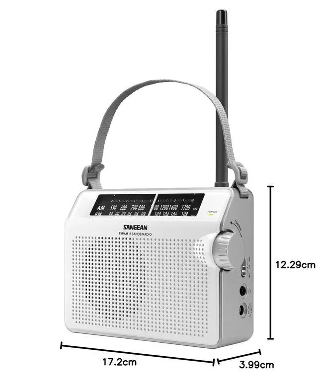 Alt view image 5 of 6 - AM/FM Compact Analog Portable Radio (White)