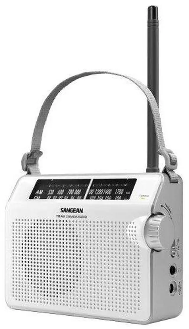 Alt view image 6 of 6 - AM/FM Compact Analog Portable Radio (White)