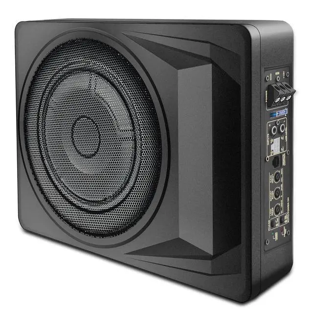 Main image of 1200W Car Subwoofer,10 Inch Slim Under Seat Car Subwoofer and Amp Package Powered Subwoofer for Car/Truck, High/Low Level Inputs Remote Control Enhanced Bass,Perfect for Truck/SUV/Jeep/MPV