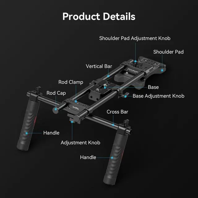 Alt view image 2 of 4 - Universal Basic Camera Shoulder Mount Kit for DSLR, Mirrorless, and Small Camera Shoulder Rig - 2896