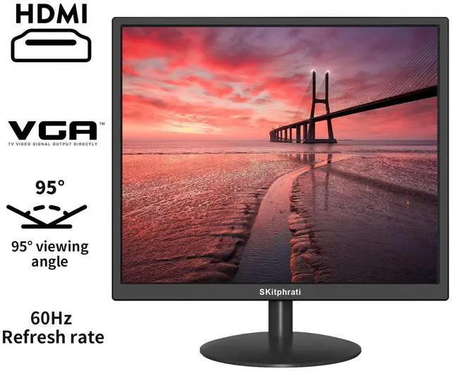 Alt view image 2 of 4 - 17" Monitor Square Monitor 1280 X 1024 with 45% sRGB Color Correction and 5:4 Aspect Ratio, 75 Hz, VESA Mountable, VGA, HDMI, TN Panel