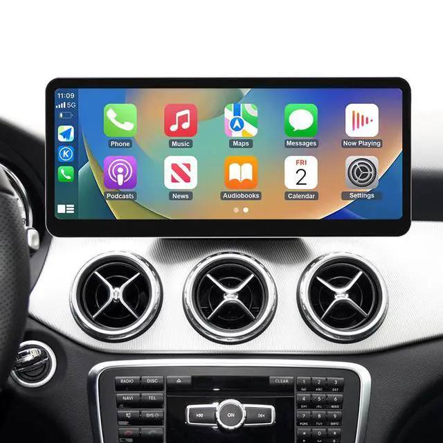 Main image of CarPlay Screen, 12.3 inch Ultra-Narrow Car Radio Touchscreen for Mercedes Benz A CLA GLA W176/C117/X117/X156 2013-2015 Year with NTG4.5/4.7, Support Wireless CarPlay/Android Auto/Mirrorlink