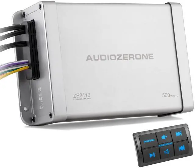 Alt view image 2 of 4 - Marine Bluetooth Amplifier car Audio System Waterproof Multi-Function Remote Class D Amp ATV UTV Amp 4 Channel Output (Silvery)