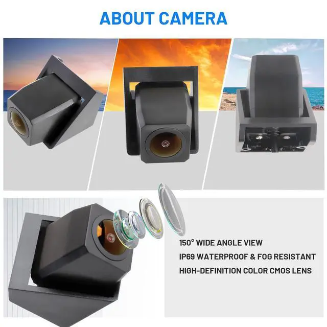 Alt view image 4 of 4 - Classic 1.0 Backup Camera for Jeep Wrangler Spare Tire Mount 2007-2018, Rear View Reverse Aftermarket Camera for JK JKU Rubicon Sahara Sport Unlimited Removable Guidelines w/OEM Monitor Adapter