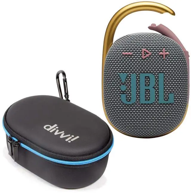 Main image of Clip 4 Portable Bluetooth Speaker (Gray) + Bundle with divvi! Protective Hardshell Case (Black)