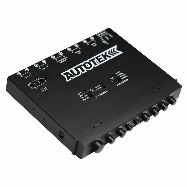 Alt view image 2 of 4 - ATEQ709 4-Band Audio Equalizer with Built-in 2-Way Crossover, 9 Volts, 1/2 DIN, re-amp EQ with Front/Rear Active Crossover, and Selectable 12dB high-Pass Crossover,Black
