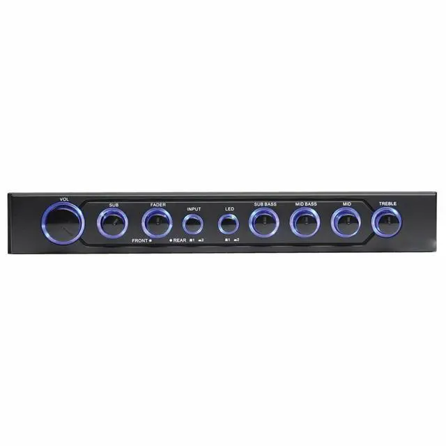 Alt view image 4 of 4 - ATEQ709 4-Band Audio Equalizer with Built-in 2-Way Crossover, 9 Volts, 1/2 DIN, re-amp EQ with Front/Rear Active Crossover, and Selectable 12dB high-Pass Crossover,Black