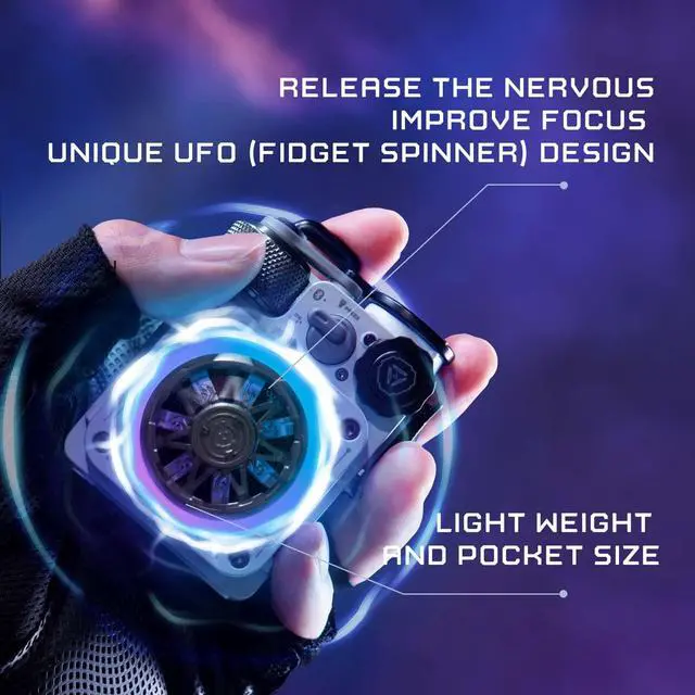 Alt view image 3 of 4 - Cyber Cube-Pro Bluetooth Speaker, Bluetooth 5.0, Portable Speaker with Fidget Spinner, Crystal Clear Sound with RGB Led Light Wireless Speaker, Waterproof Speakers for Indoor Outdoor