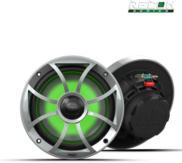 Main image of Recon 6-S RGB | High Output Component Style 6.5" Marine Coaxial Speakers with Silver Grille and RGB Backlighting